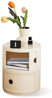 PODOFO Nachttisch Modern Minimalist Round Nightstand Storage Cabinet