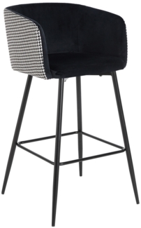 HTI-Living Delray Hahnentritt Schwarz-Weiß Barhocker