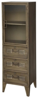 Annimuck Standvitrine Chic Antique Vitrinenschrank mit 1 Glastür und 3 Klapptüren messing (1-St)