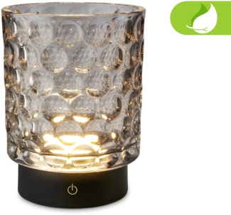 Briloner LED Akku-Tischleuchte Sunora grau 15 cm warmweiß dimmbar