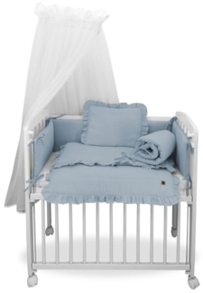 3in1 Beistellbett mit Musselin-Bettwäsche – weich & atmungsaktiv