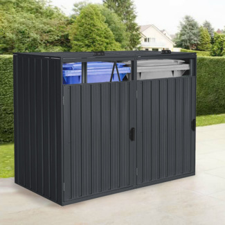 HOME DELUXE Mülltonnenbox dreitürig CUBO - 4x 240L