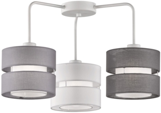 Deckenleuchte, Textil grau, weiß, anthrazit, D 56 cm