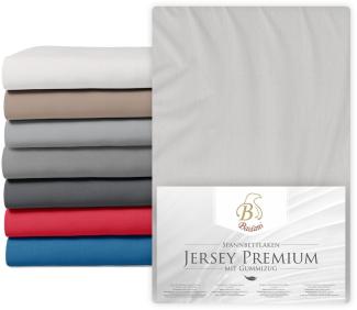 Premium Boxspring Bettlaken Jersey 140x200 Weiß