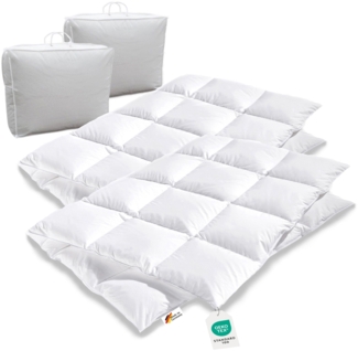 2 x extra warme 100% sibirische Daunen Bettdecke Winter 135x200 1100g