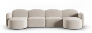 Micadoni Panorama Sofa Blair 6-Sitzer Samtstoff Hellbeige