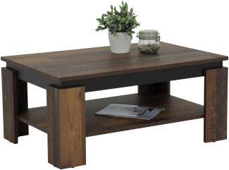 Couchtisch >TIM II< in Oldwood/schwarz aus Holzwerkstoff - 90x40x60cm (BxHxT)