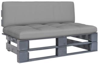vidaXL Outdoor-Mittelsofa Paletten Imprägniertes Kiefernholz Grau 3066483