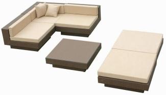 Luxus Premium Rattan Lounge Set Polyrattan Rattangarnitur Polyrattan-Gartenmöbel c