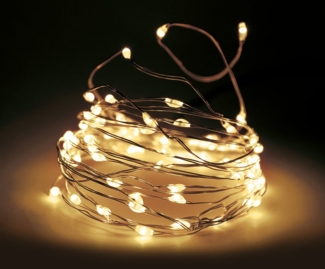 Spetebo LED-Lichterkette Draht Lichterkette 40 LED / 195 cm - warm weiß, Deko Beleuchtung Indoor / Outdoor - Weihnachten Advent Winter
