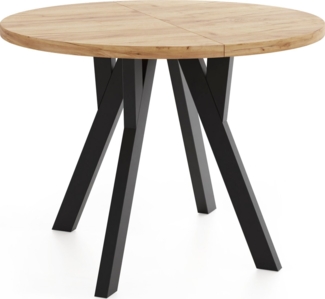 WFL GROUP Esstisch Avero Black (vier Größen – 80/90/100/100 cm, ausziehbar auf 160/190/140/200 cm), platzsparender Tisch für kleine Küche, Esszimmer oder Wohnzimmer