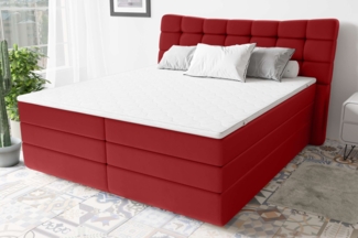 99rooms Leonhard Boxspringbett Kunstleder MADRYT Rot 160x200 cm Taschen-Federung