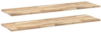2 Stk. Schweberegal 160 x 40 x 2 cm Massivholz Akazie Natur Unbehandelt