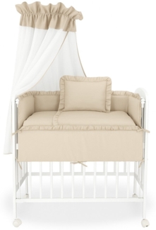 Babyhafen Beistellbett Set 90×40 cm Beige – mit Matratze & Zubehör