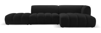 Micadoni Modulares Ecksofa offen Harry 5-Sitzer Rechts Samtstoff Schwarz