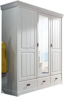 Kleiderschrank >SZ-0132< in weiß - 192x217x62 (BxHxT)