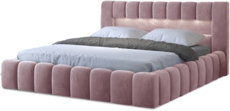 Eltap Bett Lamica (Monolith 63) 140x200 Holzrahmen/Standardlift/ Box, Rosa, 232 x 90 x 202 cm