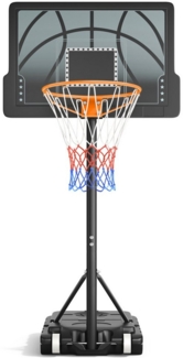 OUNUO Basketballkorb Jugend-Basketballkorb, höhenverstellbar 110-210cm, Schwarz/Weiß