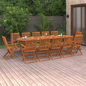 vidaXL 13-tlg. Garten-Essgruppe 280x90x75 cm Massivholz Akazie 3086979