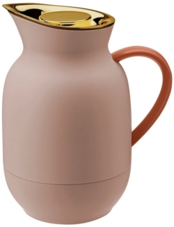 Stelton Isolierkanne Amphora für Kaffee, Kaffeekanne mit Glaseinsatz, Thermokanne, Kunststoff, Soft Peach, 1 Liter, 221-2