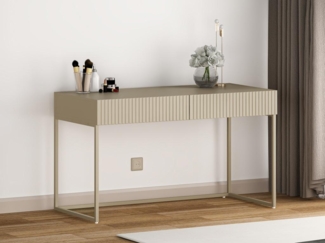 Vente-unique - Schreibtisch mit 2 Schubladen - Beige - CALDRIN von Pascal Morabito