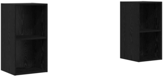 vidaXL Wand TV Schrank 2 pcs Schwarz Eichen-Optik 37 x 37 x 72 cm 3393556