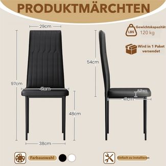 TLGREEN Esszimmerstuhl Stuhl mit hoher Rückenlehne, (6 St), für Esstisch, Esszimmer, Dining Table, Vorzimmer Möbel Set gepolstert