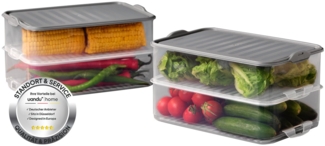 uandu home Frischhaltedose Aufschnittboxen für Kühlschrank, Wurst Aufbewahrung Kühlschrank, (Aufschnittbox Stapelbar, Kühlschrank Organizer, BPA Frei Kunststoff, Frischhaltedosen mit Deckel, Aufschnittdosen), BPA Frei, Dishwasher Safe, Reusable