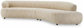 Casa Padrino Luxus Sofa Creme / Schwarz 360 cm - Gebogenes Wohnzimmer & Hotel Sofa