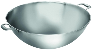 Bartscher Wok XXL Wokpfanne Edelstahl, 22 Liter, W510F, Boden flach, 105731
