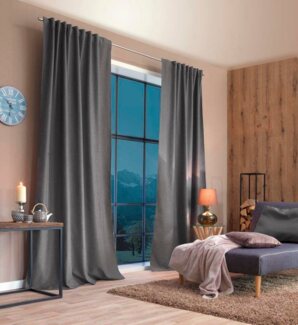 Home Basics Vorhang ESKIMO, Multifunktionsband (1 St), blickdicht, Thermostoff Uni ESKIMO