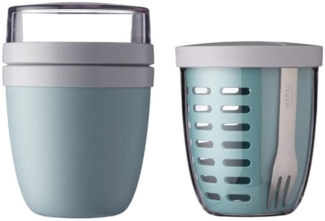 Mepal Set Ellipse Lunchpot mit Fruitpot Lunchbox Essensbehälter (Nordic Green)