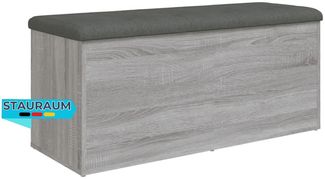 Sitzbank JONA mit Stauraum Grau Sonoma 102 x 42 x 45 cm | Aufbewahrungsbank Flurbank Garderobenbank