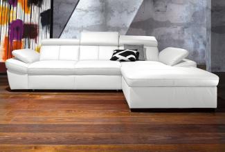 exxpo - sofa fashion Ecksofa Salerno, klassisch modernes Funktionssofa, hoher Sitzkomfort, L-Form, inkl. Kopf- und Armteilverstellung, wahlweise mit Bettfunktion