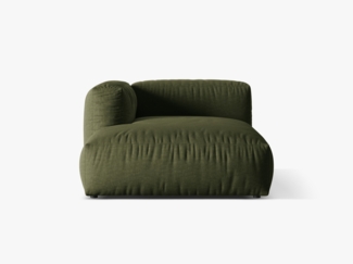 Micadoni Chaise Longue Martina 1-Sitzer Strukturierter Stoff Grün Links