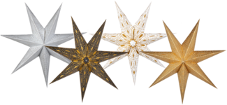 Wanddekoration 4er Set LED SHIVLING Stern 60 cm Bunt