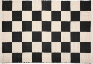 PAD Badematte PAD Fußmatte Check Karomuster Schwarz Beige (60x90cm)