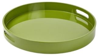 LAMBERT Tablett Enzo MDF Lackiert Rund Grün (35cm)