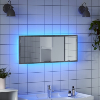 vidaXL LED-Badspiegel Betongrau 100x8,5x37 cm Holzwerkstoff 856270