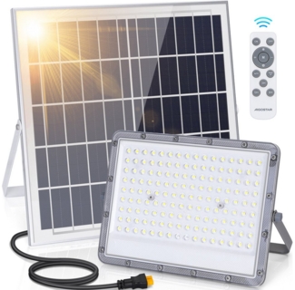 Aigostar Flutlichtstrahler 200W Solar Strahler Außen, Superhelles LED Flutlichter, 6500K, IP65, LED fest integriert