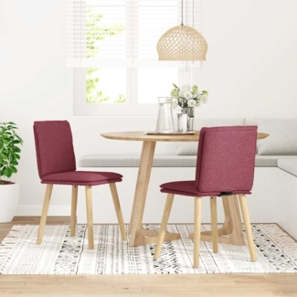 vidaXL Esszimmerstühle 2 Stk. Weinrot Stoff 4101258