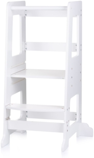 Chipolino Kinder Lernturm Stehhilfe Holz Tritthocker Trittstufe höhenverstellbar weiß