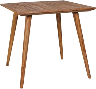 Esszimmertisch REPA 80 x 80 x 76 cm Sheesham rustikal Massiv-Holz, Design Landhaus Esstisch, Tisch für Esszimmer quadratisch, 4 Personen