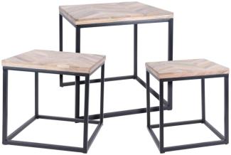 H&S Collection 3-tlg. Beistelltisch-Set Teak 436192