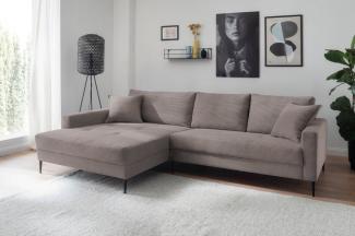 Trends by HG Ecksofa Summer L-Form, in Cord-Stoff mit Metallfuß