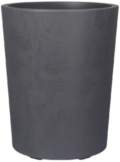 Runder Pflanzkübel Millennium 48 Liter in Anthrazit mit Tolle Naturstein Optik, Maße: 43x43x54 cm