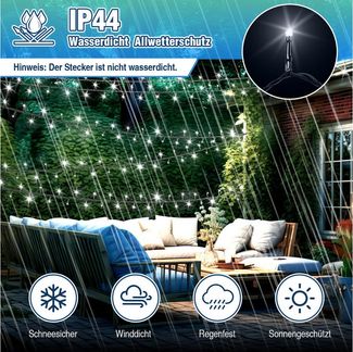Clanmacy LED-Lichterkette 10-200M LED Lichterkette Weihnachten für Außen Innen 8 Modi Party Deko, Weihnachtsdeko Innen/Außen, 8 Modi Speicherfunktion, Wasserdicht