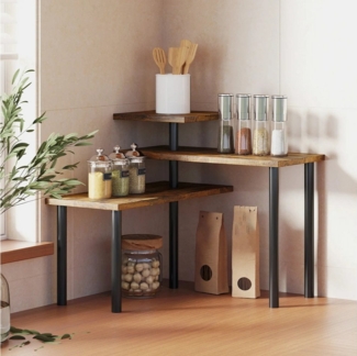 BlingBin Küchenregal Drehbares Küchenregal mit 3 Ebenen, modernes Eckregal, 1er Set 1-tlg, Metallrahmen, Aufbewahrungsregal für die Küche