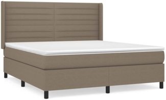 vidaXL Boxspringbett mit Matratze Taupe 180x200 cm Stoff 3131533