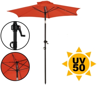 ONDIS24 Marktschirm 1,8 Meter Sonnenschutz Sonnenschirm, Knick-Gelenk, UV 50, 32 mm Rohr, 100% aus Polyester (160g/m)